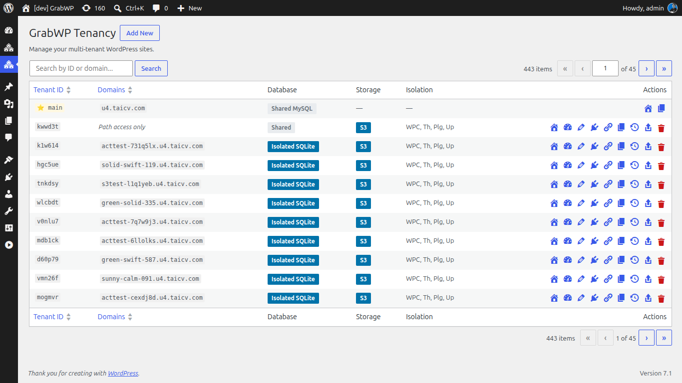 Operating a fleet of client tenants from one WordPress admin dashboard
